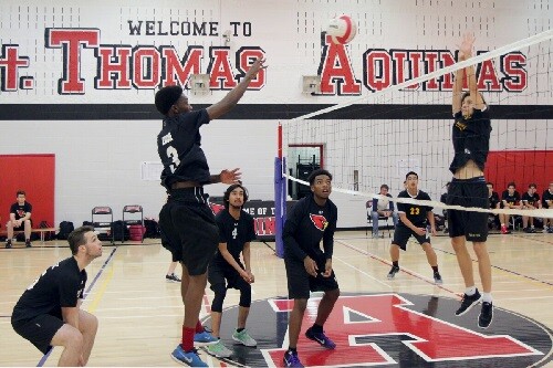 boy volleyball game